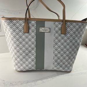 Kate Spade Vinyl White/Gray Large Purse